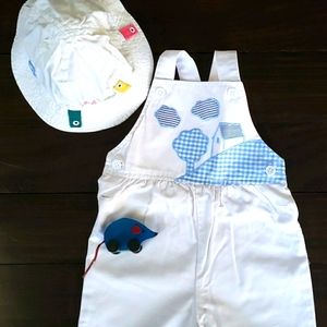 🔥HP🔥VTG kids overall, white/blue, 18months